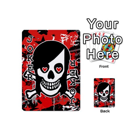 Emo Girl Skull Playing Cards 54 Designs (Mini) from ArtsNow.com Front - Joker1