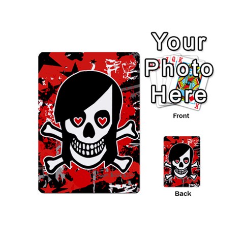 Emo Girl Skull Playing Cards 54 Designs (Mini) from ArtsNow.com Back