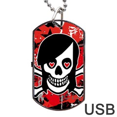 Emo Girl Skull Dog Tag USB Flash (Two Sides) from ArtsNow.com Back