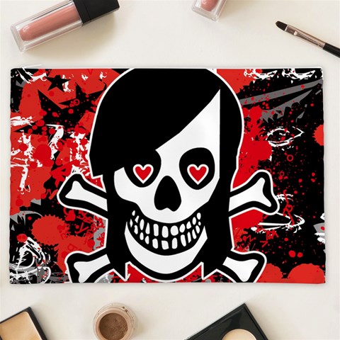 Emo Girl Skull Cosmetic Bag (XXL) from ArtsNow.com Front