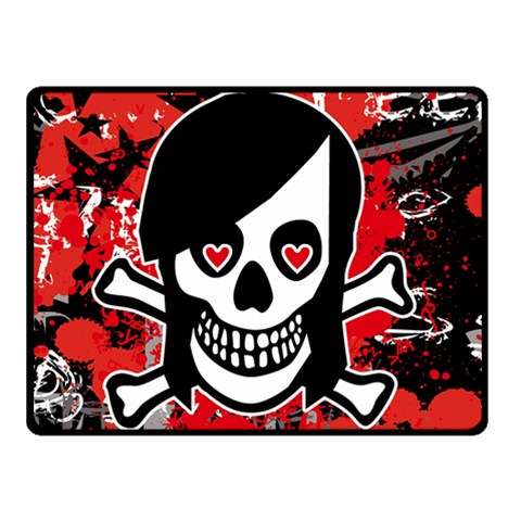 Emo Girl Skull Double Sided Fleece Blanket (Small) from ArtsNow.com 45 x34  Blanket Back