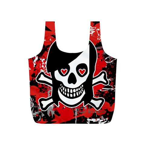 Emo Girl Skull Full Print Recycle Bag (S) from ArtsNow.com Front