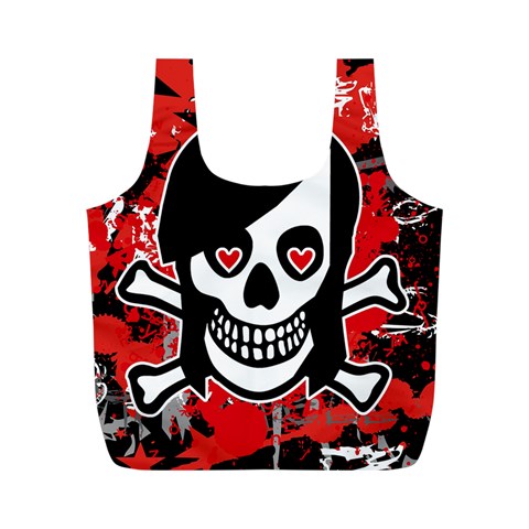 Emo Girl Skull Full Print Recycle Bag (M) from ArtsNow.com Front