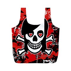 Emo Girl Skull Full Print Recycle Bag (M) from ArtsNow.com Front