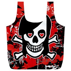 Emo Girl Skull Full Print Recycle Bag (XL) from ArtsNow.com Front