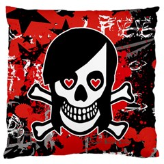 Emo Girl Skull Large Flano Cushion Case (Two Sides) from ArtsNow.com Front