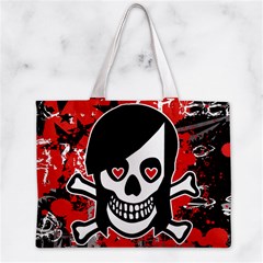 Emo Girl Skull Zipper Mini Tote Bag from ArtsNow.com Front