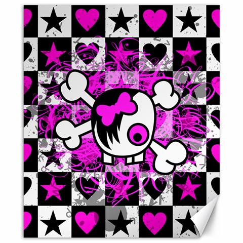 Emo Scene Girl Skull Canvas 8  x 10  from ArtsNow.com 8.15 x9.66  Canvas - 1