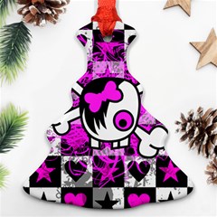 Emo Scene Girl Skull Christmas Tree Ornament (Two Sides) from ArtsNow.com Back