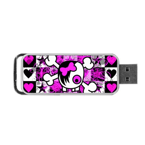 Emo Scene Girl Skull Portable USB Flash (Two Sides) from ArtsNow.com Front