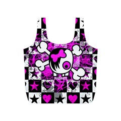 Emo Scene Girl Skull Full Print Recycle Bag (S) from ArtsNow.com Front