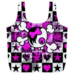 Emo Scene Girl Skull Full Print Recycle Bag (XL) from ArtsNow.com Front