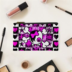 Emo Scene Girl Skull Cosmetic Bag (XS) from ArtsNow.com Front