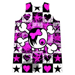 Emo Scene Girl Skull Shoulder Cutout Velvet One Piece from ArtsNow.com Back