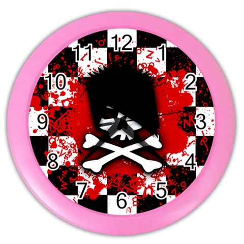 Emo Skull Color Wall Clock from ArtsNow.com Front