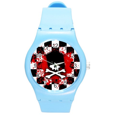 Emo Skull Round Plastic Sport Watch (M) from ArtsNow.com Front