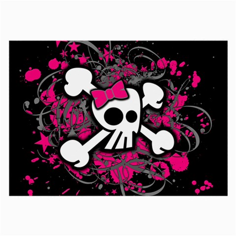 Girly Skull & Crossbones Large Glasses Cloth (2 Sides) from ArtsNow.com Front