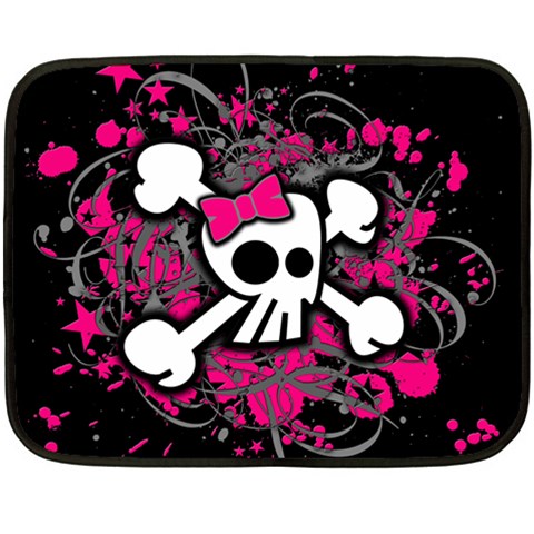 Girly Skull & Crossbones Double Sided Fleece Blanket (Mini) from ArtsNow.com 35 x27  Blanket Back