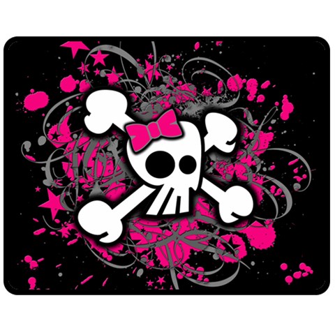 Girly Skull & Crossbones Fleece Blanket (Medium) from ArtsNow.com 60 x50  Blanket Front