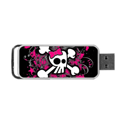 Girly Skull & Crossbones Portable USB Flash (Two Sides) from ArtsNow.com Front