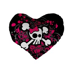 Girly Skull & Crossbones Standard 16  Premium Heart Shape Cushion  from ArtsNow.com Back