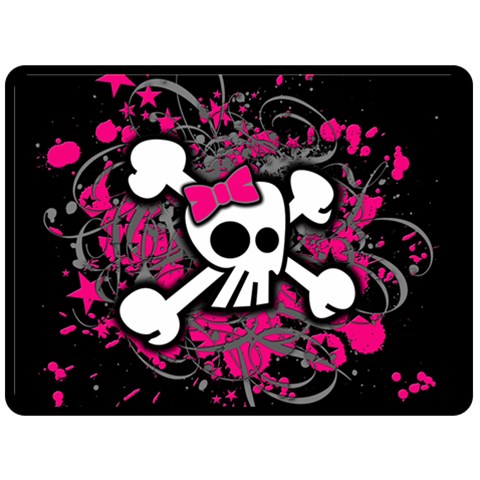 Girly Skull & Crossbones Double Sided Fleece Blanket (Large) from ArtsNow.com 80 x60  Blanket Front