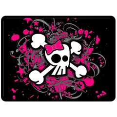 Girly Skull & Crossbones Double Sided Fleece Blanket (Large) from ArtsNow.com 80 x60  Blanket Front