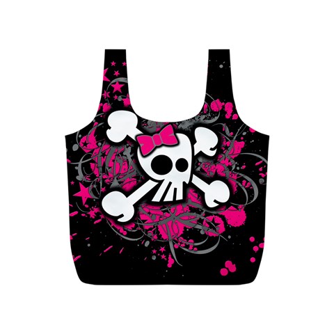 Girly Skull & Crossbones Full Print Recycle Bag (S) from ArtsNow.com Back