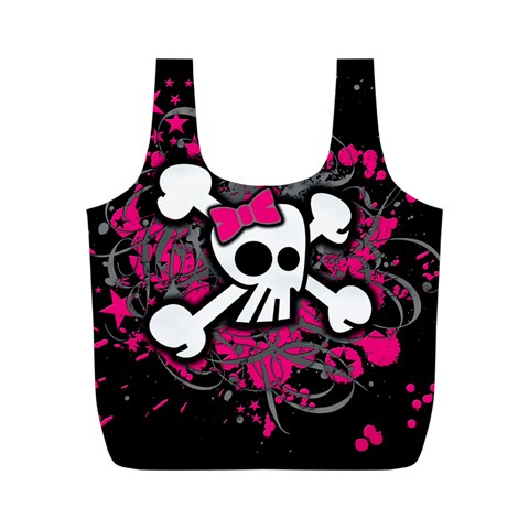 Girly Skull & Crossbones Full Print Recycle Bag (M) from ArtsNow.com Back