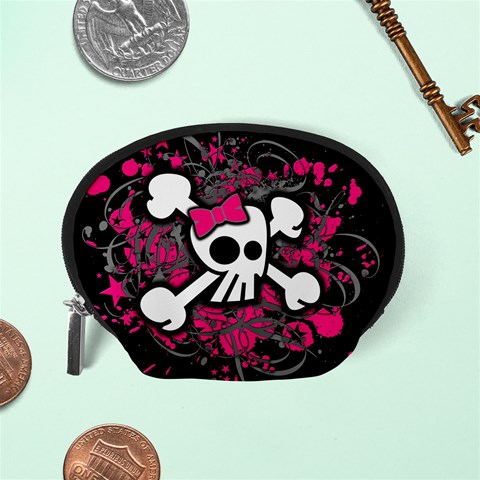 Girly Skull & Crossbones Accessory Pouch (Small) from ArtsNow.com Back