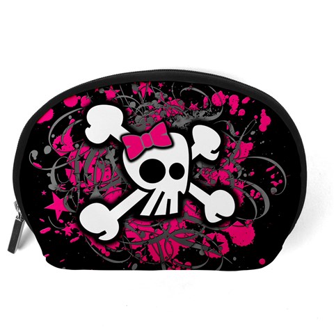 Girly Skull & Crossbones Accessory Pouch (Large) from ArtsNow.com Back