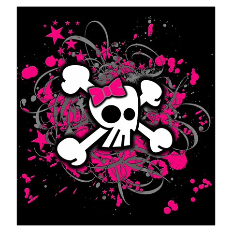 Girly Skull & Crossbones Drawstring Pouch (Large) from ArtsNow.com Back