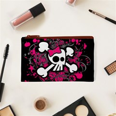 Girly Skull & Crossbones Cosmetic Bag (XS) from ArtsNow.com Front