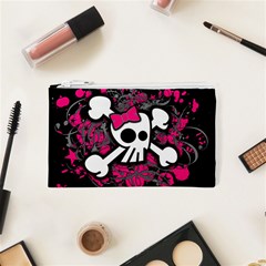 Girly Skull & Crossbones Cosmetic Bag (XS) from ArtsNow.com Front