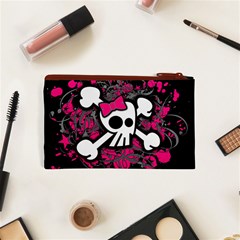 Girly Skull & Crossbones Cosmetic Bag (XS) from ArtsNow.com Back