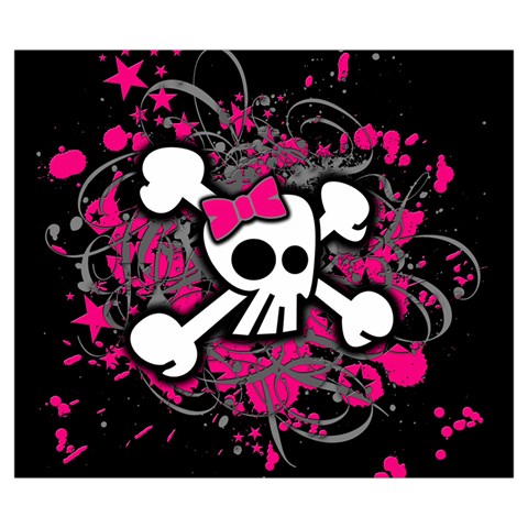 Girly Skull & Crossbones Zipper Large Tote Bag from ArtsNow.com Front