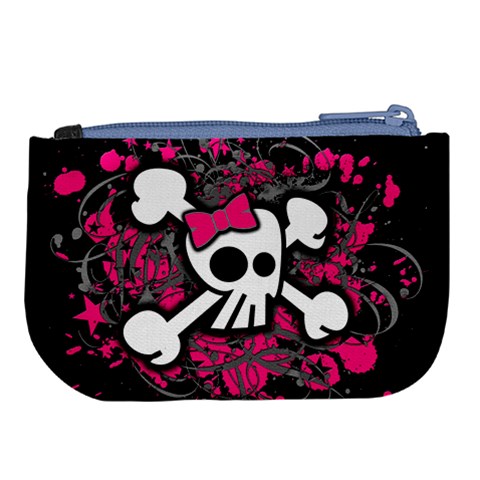 Girly Skull & Crossbones Large Coin Purse from ArtsNow.com Back