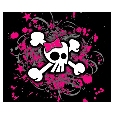 Girly Skull & Crossbones Zipper Medium Tote Bag from ArtsNow.com Back