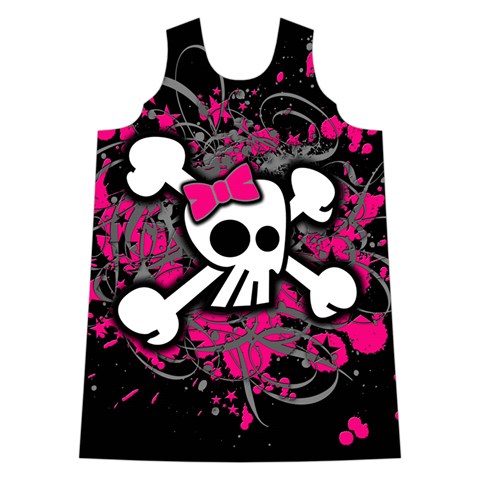 Girly Skull & Crossbones Shoulder Cutout Velvet One Piece from ArtsNow.com Front