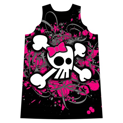 Girly Skull & Crossbones Shoulder Cutout Velvet One Piece from ArtsNow.com Back