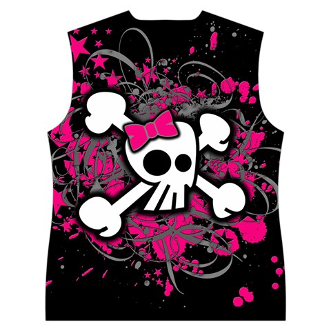 Girly Skull & Crossbones Women s Button Up Vest from ArtsNow.com Back