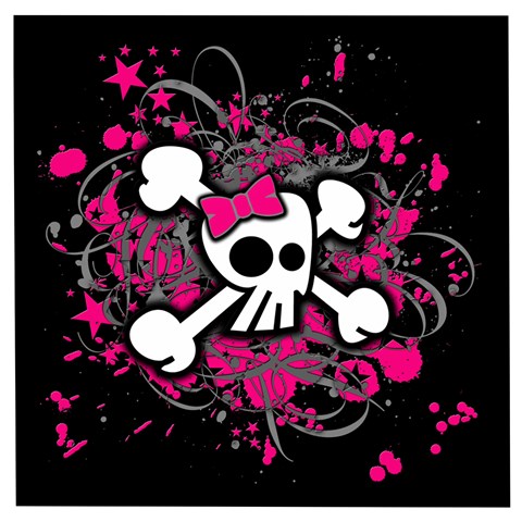 Girly Skull & Crossbones Wooden Puzzle Square from ArtsNow.com Front