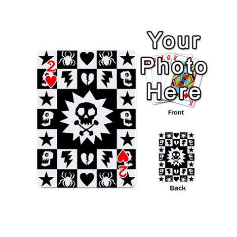 Gothic Punk Skull Playing Cards 54 Designs (Mini) from ArtsNow.com Front - Heart2