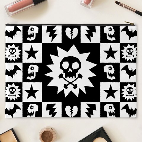 Gothic Punk Skull Cosmetic Bag (XXXL) from ArtsNow.com Back