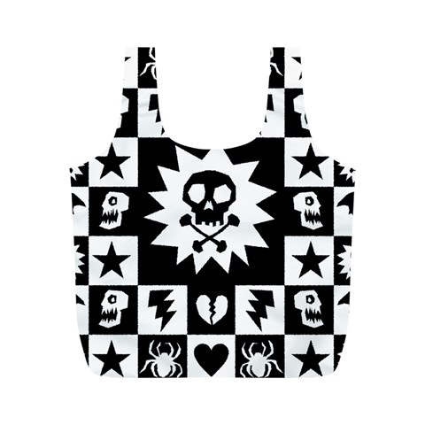 Gothic Punk Skull Full Print Recycle Bag (M) from ArtsNow.com Back