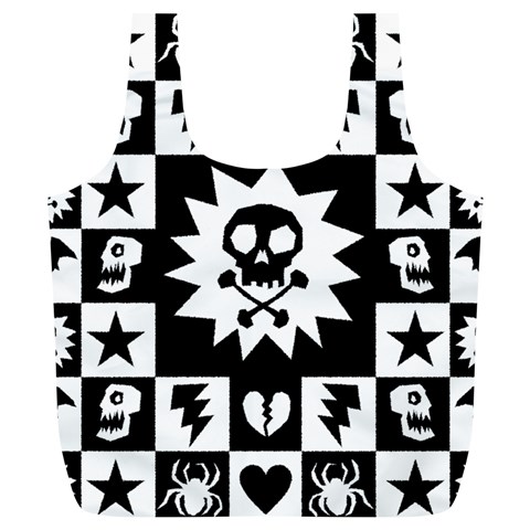 Gothic Punk Skull Full Print Recycle Bag (XL) from ArtsNow.com Back