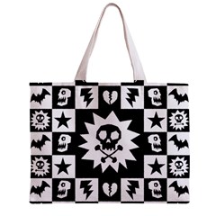 Gothic Punk Skull Zipper Mini Tote Bag from ArtsNow.com Front