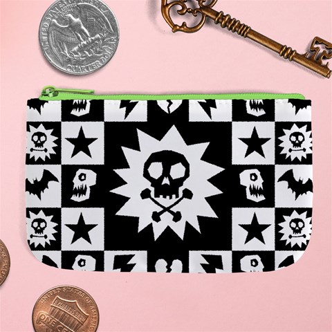 Gothic Punk Skull Large Coin Purse from ArtsNow.com Front