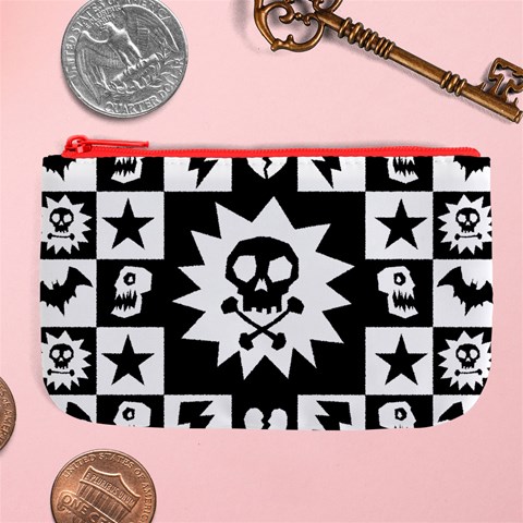 Gothic Punk Skull Large Coin Purse from ArtsNow.com Front