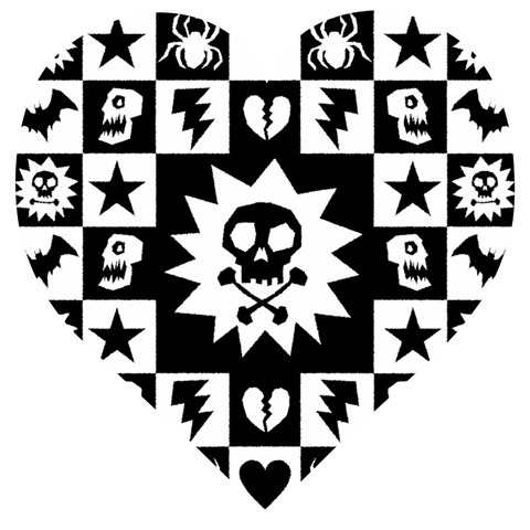 Gothic Punk Skull Wooden Puzzle Heart from ArtsNow.com Front